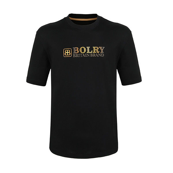 Durchatmbare T-Shirt für Männer mit individuellem Logo und schwarz-weiß-blauem Zyan