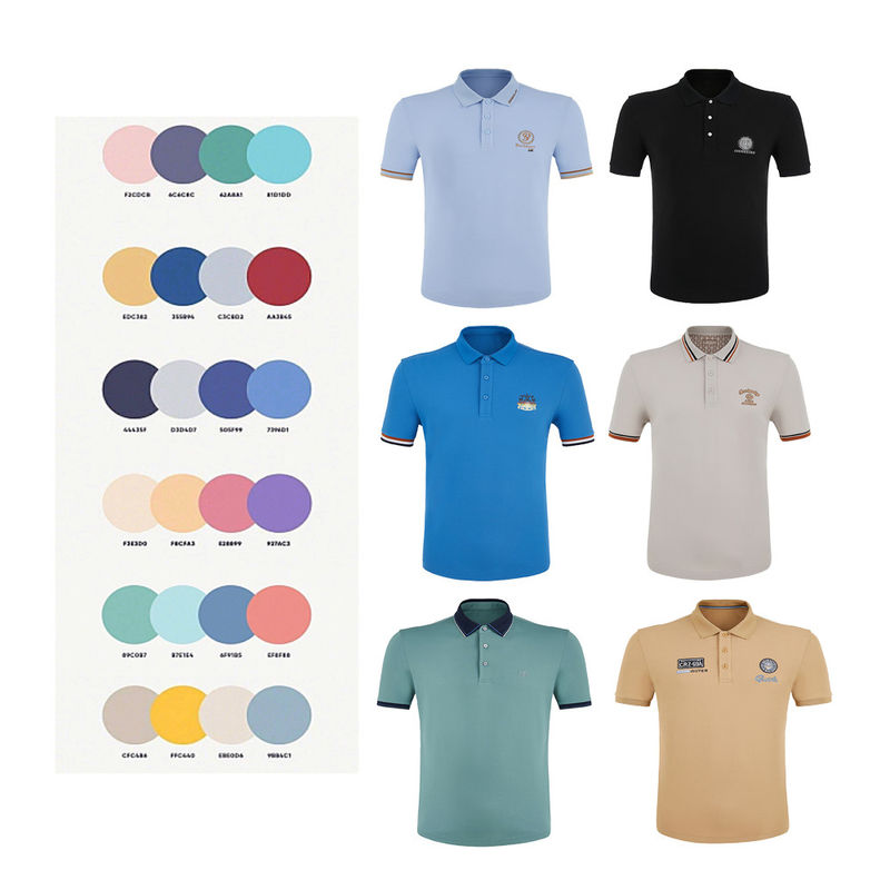 100% Baumwolle Herren Polo Shirts Nachhaltig mit Custom Logo Muster Kurzärmel