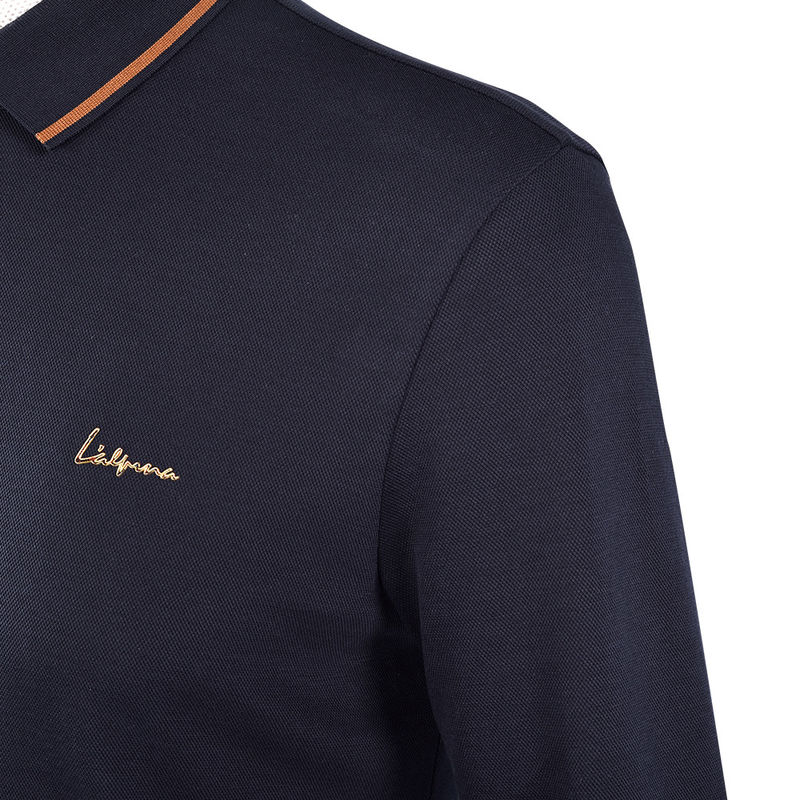Grünes Drucken kundenspezifisches Logo Anti-Pilling Baumwolle Langärme Polo Shirt für Unternehmen