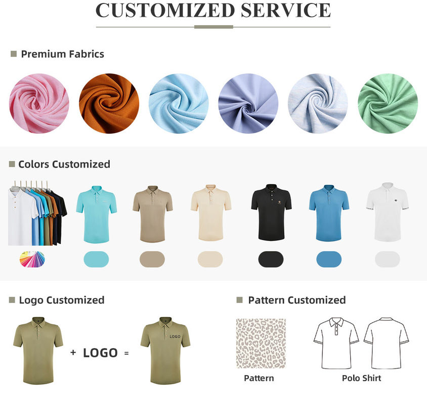 100% Baumwolle Herren Polo Shirts Nachhaltig mit Custom Logo Muster Kurzärmel