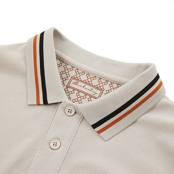 Regelmäßig passende gestreifte Polo-T-Shirts schnell trockene Odm mit benutzerdefiniertem Logo gestricktes Gewebe