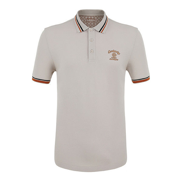 Regelmäßig passende gestreifte Polo-T-Shirts schnell trockene Odm mit benutzerdefiniertem Logo gestricktes Gewebe