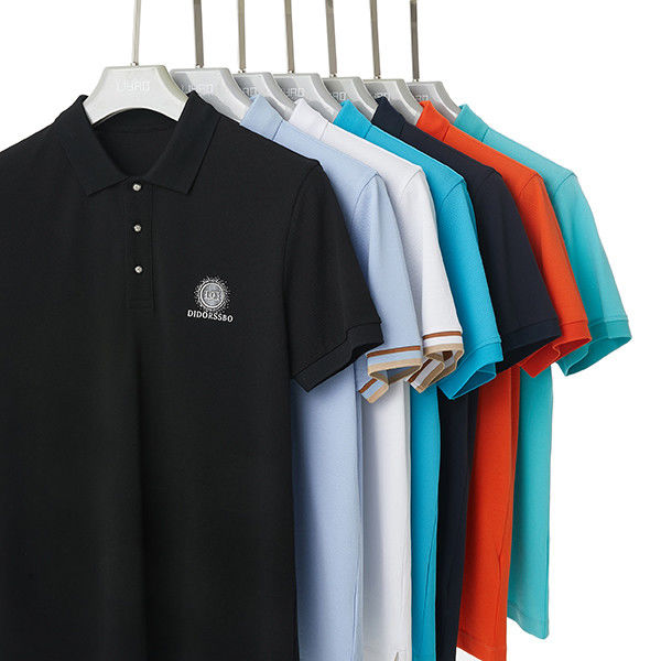 Custom Polo-Shirt für Männer Feuchtigkeitsentwässernd schnell trocknen Schlicht Schwarz Weiß Golf-T-Shirt