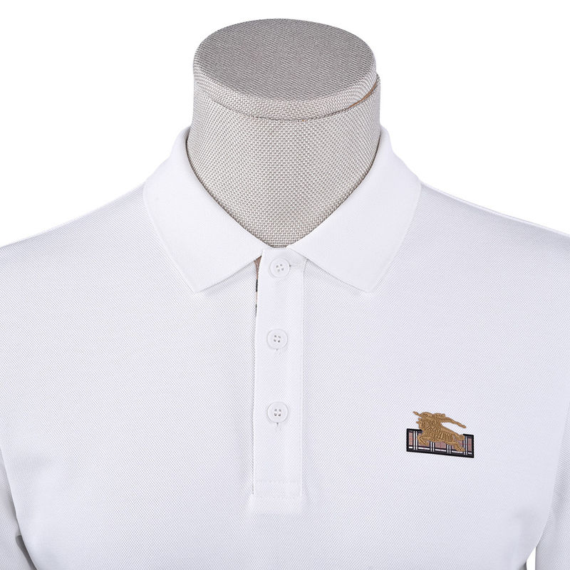 Custom Logo Druck 100% Baumwolle Weiß Luxus Langärme Polo Shirt für Männer Jungen