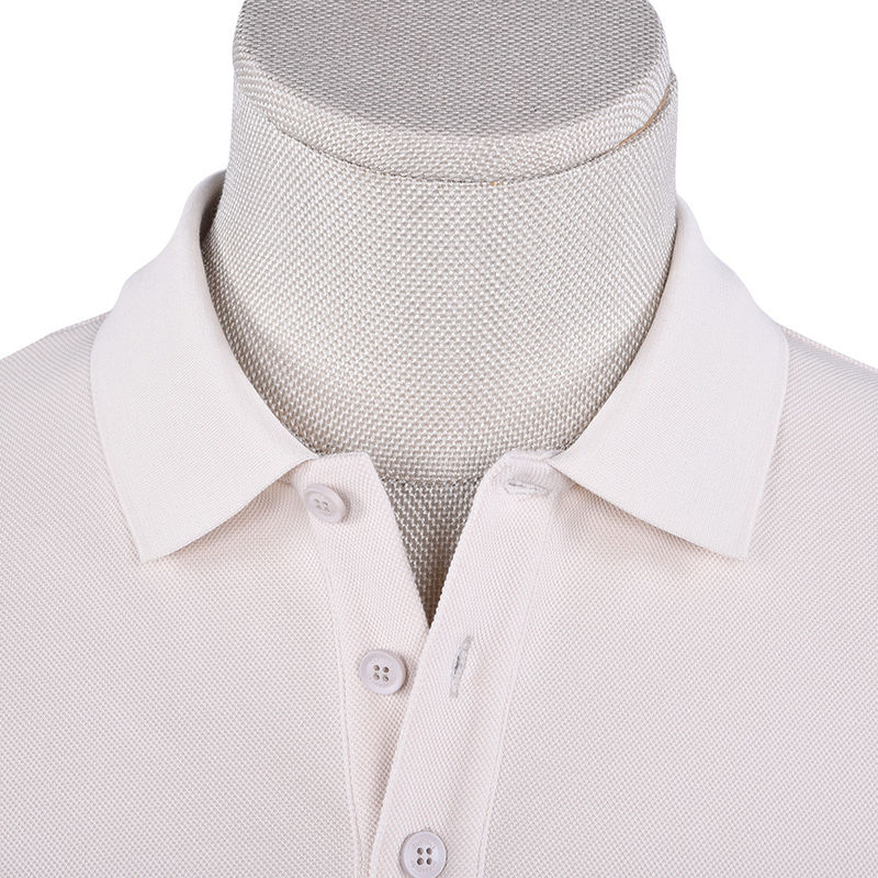 Anti-Falten-Polo-T-Shirt in Weiß Langärme Custom Logo Stoff Gewicht 170-210g