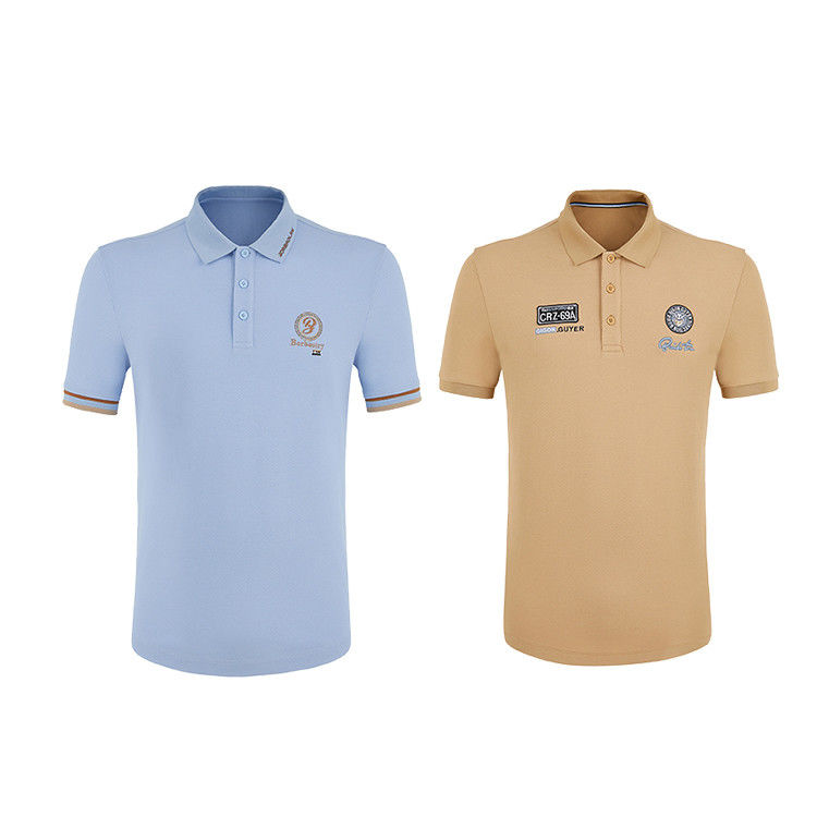 Casual-Stil-Polo-T-Shirts mit kurzen Ärmeln mit individuellen Mustern und atmungsaktivem Design