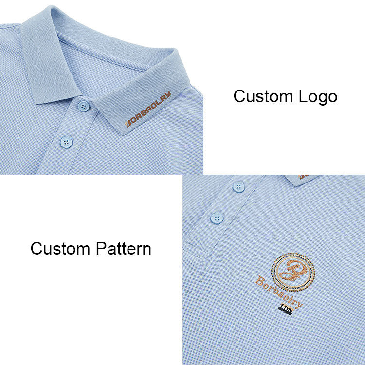 Casual-Stil-Polo-T-Shirts mit kurzen Ärmeln mit individuellen Mustern und atmungsaktivem Design