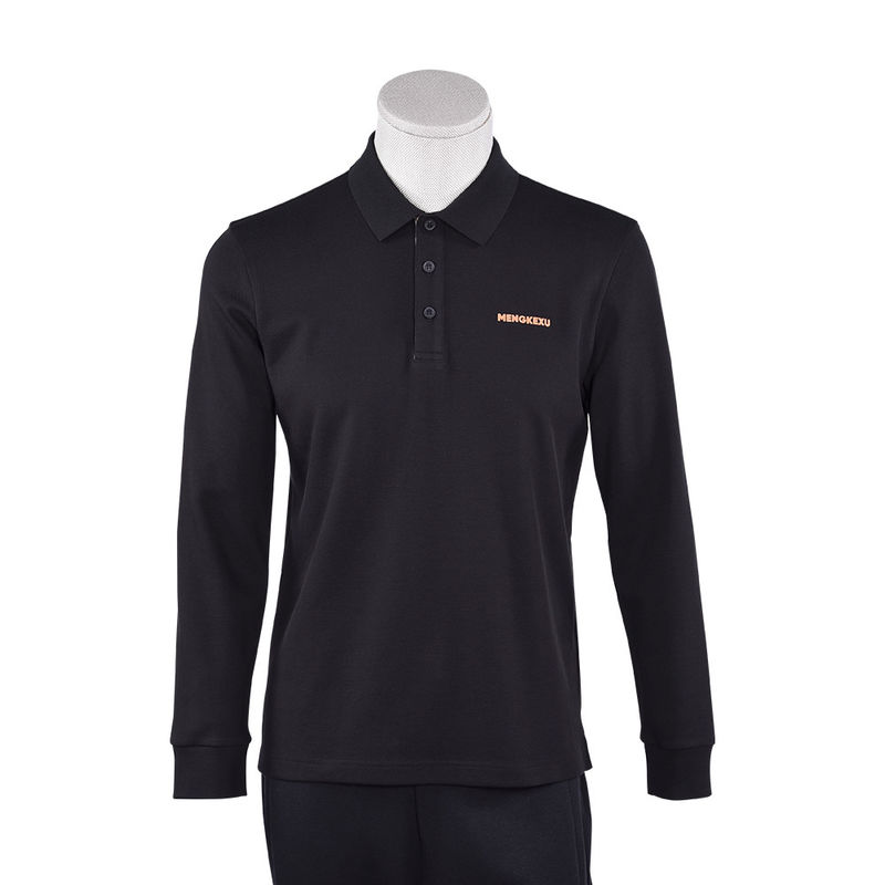 92 Polyester 8 Spandex-Polo-Shirts für Männer Langärme einfache Polo Anti-Falten