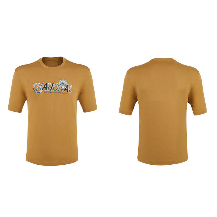Benutzerdefiniertes Logo Weißorange T-Shirt für Männer Casual Style mit übergroßem einfachen Design