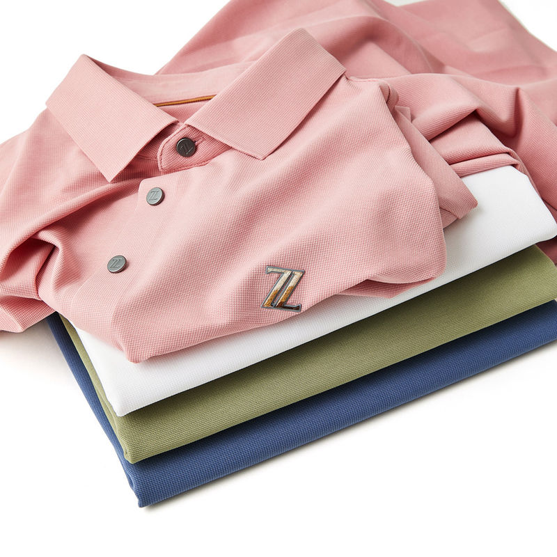 Frühjahrs-Sommer-Herbst-Polo-T-Shirt für Männer Hohe Elastizität Ultra nahtloser grüner Druck