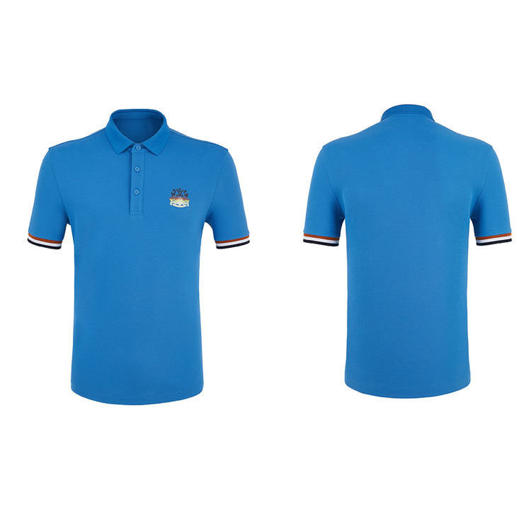 95% Polyester 5% Spandex Stoff Golf-Polo-Shirt für Männer mit gestreiftem Ärmel