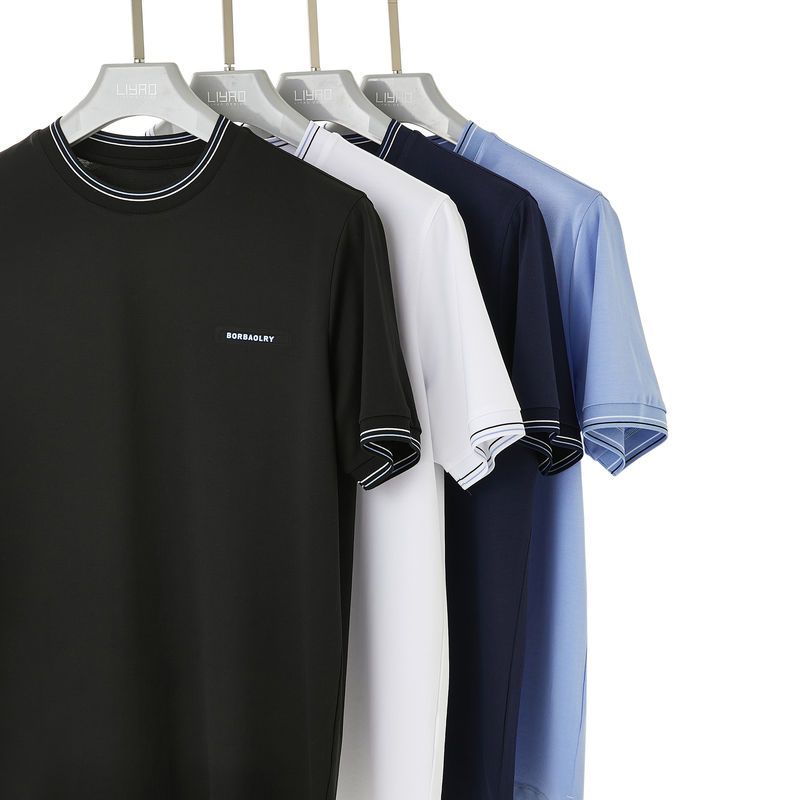 O-Neck-Halsband Gewirkt Sport T-Shirt Großformat Custom Logo Stil für Männer