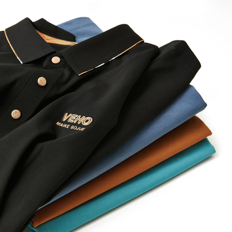 Polo-Halsband Herren-T-Shirt mit individuellem Logo in reiner Baumwolle Polyester Spandex gestickt