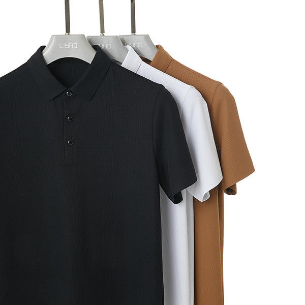 Schwarz Weiß Braun nahtloses Baumwollgewebe für Männer Logo Polo T-Shirt Custom Printing