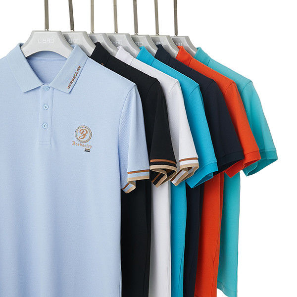 Golf-Baumwoll-Polo-Shirt Trocken Langarm Kurzarm Fit Schlanke Polo-Shirt für Mann gestickt
