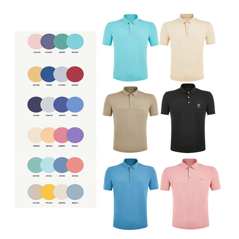 Schwarz Weiß Braun nahtloses Baumwollgewebe für Männer Logo Polo T-Shirt Custom Printing
