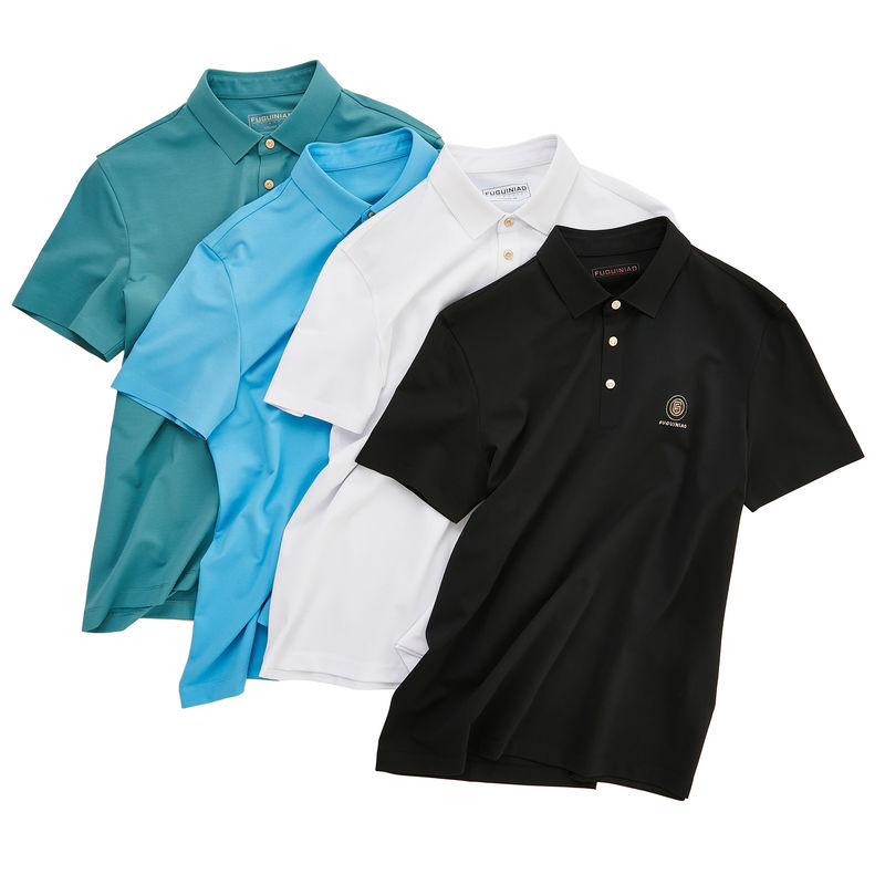 Weiches Baumwoll-Polo-T-Shirt mit Prägung, schwarz-weiß, Gewicht 170-210 Gramm