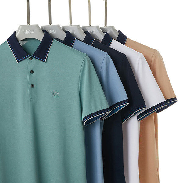 Knopf-Polo-Hemd-Shirt mit kurzem Ärmeln Baumwoll-Bronzorisierung Logo Wingllar Geschäftsleute