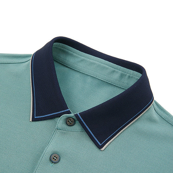 Knopf-Polo-Hemd-Shirt mit kurzem Ärmeln Baumwoll-Bronzorisierung Logo Wingllar Geschäftsleute