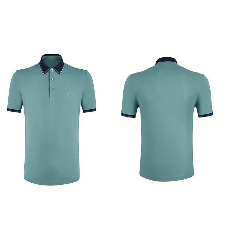 Knopf-Polo-Hemd-Shirt mit kurzem Ärmeln Baumwoll-Bronzorisierung Logo Wingllar Geschäftsleute