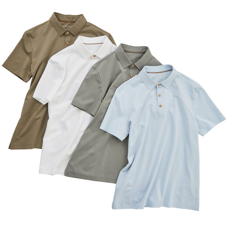 100% Baumwolle Langärme Herren Polo-T-Shirts mit individuellem Logo und Knopfverschluss