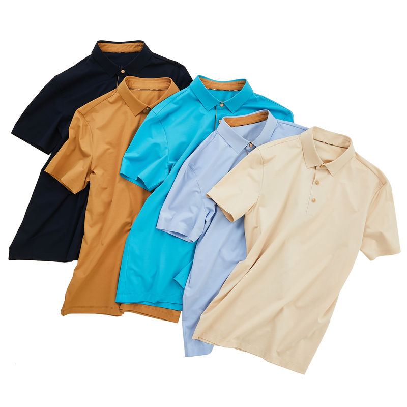 95% Baumwolle 5% Spandex Mann Golf Business Uniform Festfarbe Polo Shirt für die Leistung