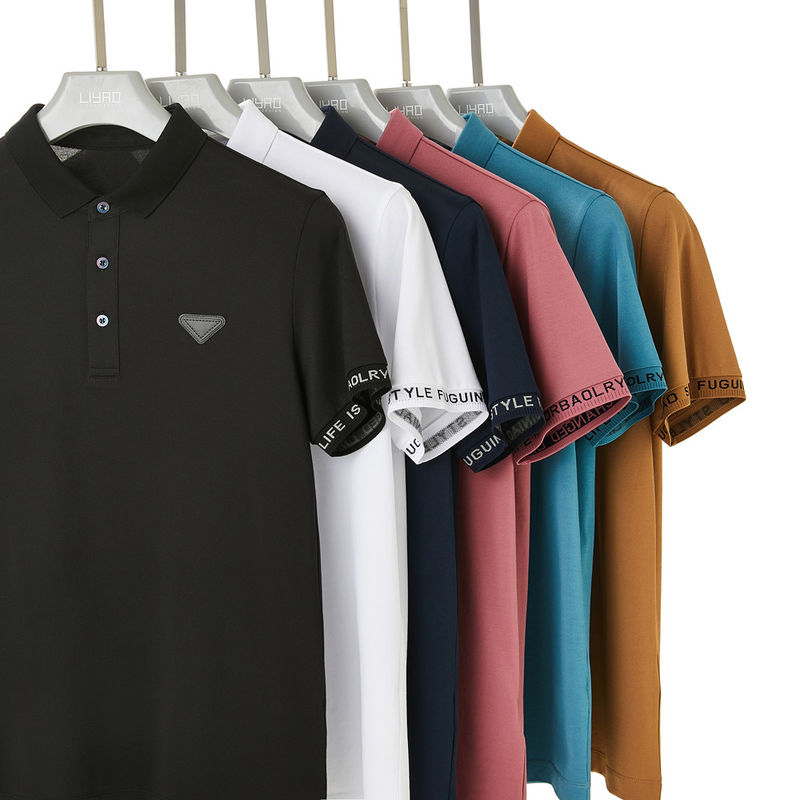 Anpassungs-Männer-Polo-T-Shirt Kragen Anti-Falten Weiß Unisex-Polo-Shirt Farbkombination
