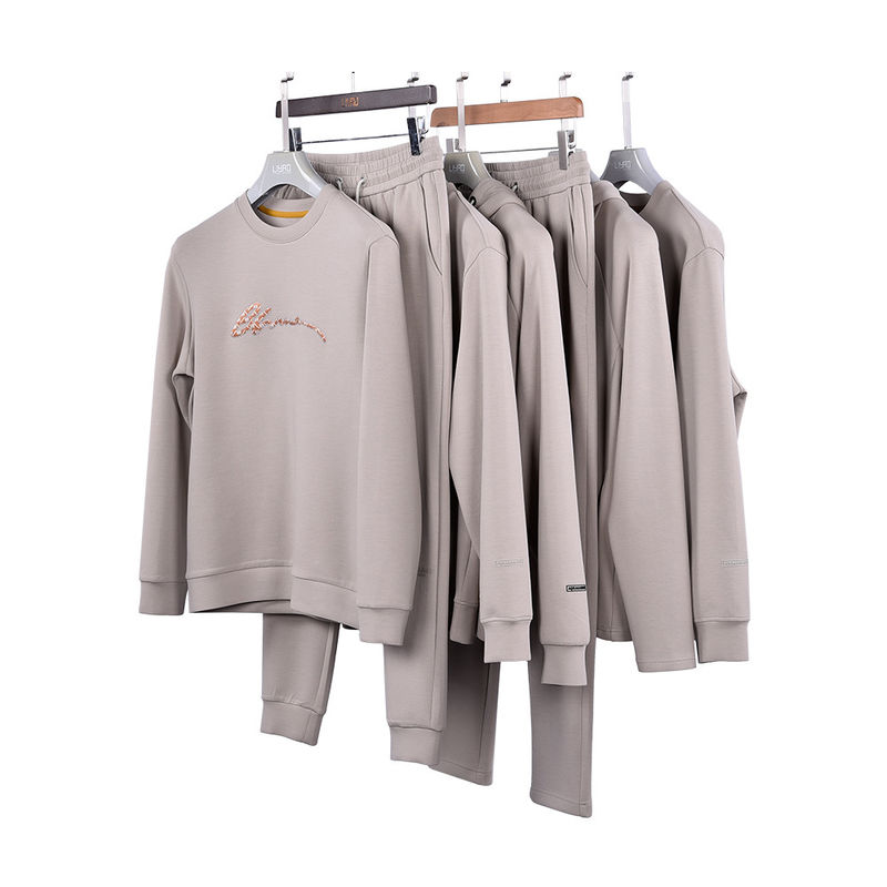 Baumwoll-Fleece-Tracksuit mit Zugseile für Joggen und Training