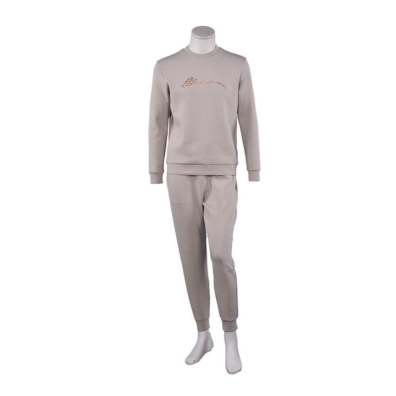 Baumwoll-Fleece-Tracksuit mit Zugseile für Joggen und Training