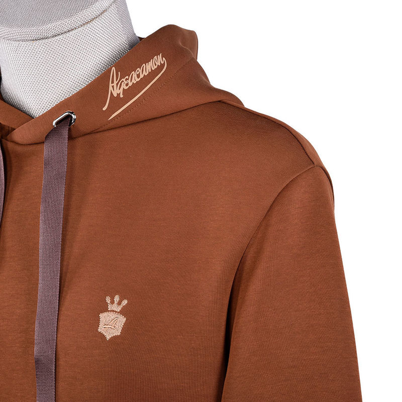 Braune Baumwolle Gewebte Vintage Hoodies Sweatshirts 400Gsm Für das Alltagsleben