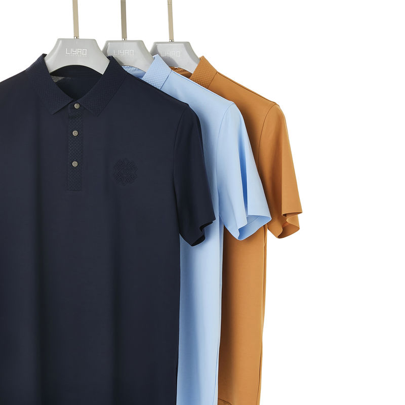 Customized Color Logo Polo Spandex Nylon Männer T-Shirt nahtlos für OEM ODM Muster