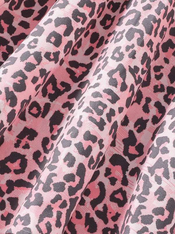 Mädchen kurze Röcke und Kleider Leopard aus 91% Polyester 9% Spandex