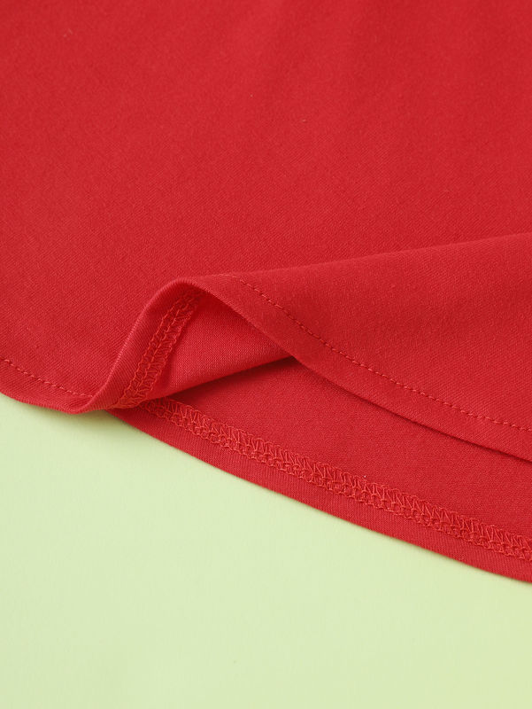 Mädchen Rot kurze Röcke und Kleider mit Liebe Herz Muster in Polyester Spandex