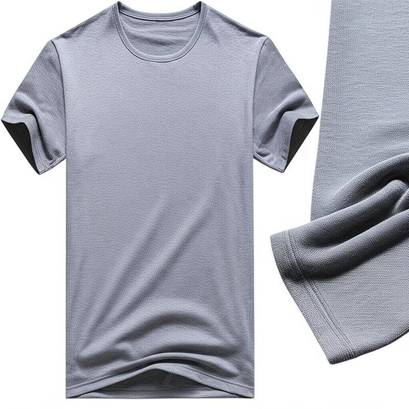 Short Sleeves Custom Mens T Shirts Knitted Fabric 100 Percent Cotton Breathable Material Suitable For Outdoor Activities