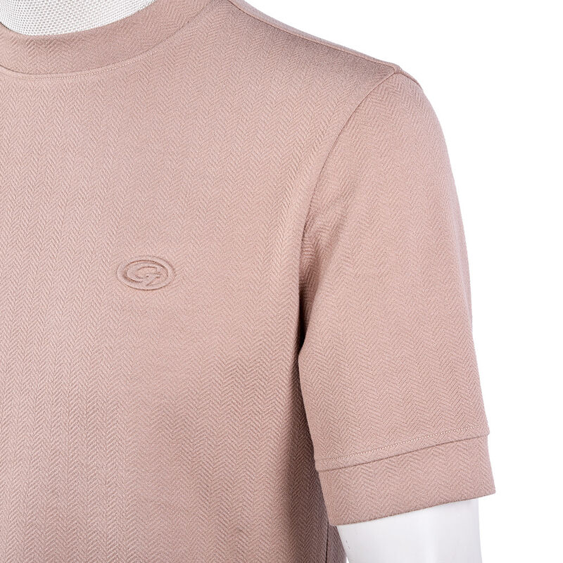 Großhandel Custom Logo Label Design Schnelltrocknende Atmungsaktive Anti-Falten-Einfarbige T-Shirts Hochwertiger Mock-Neck für Herren Blanko