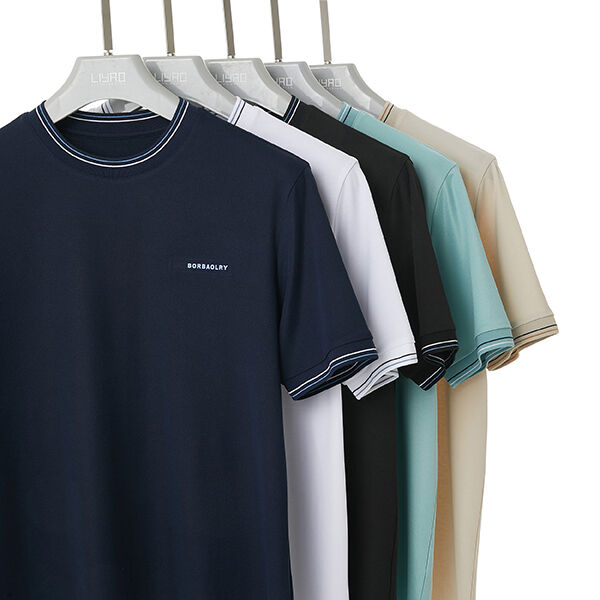 100% Baumwolle 170-210 Gramm Hemden Hochwertiges, kundenspezifisch besticktes T-Shirt mit Rundhalsausschnitt und geripptem Colorblock