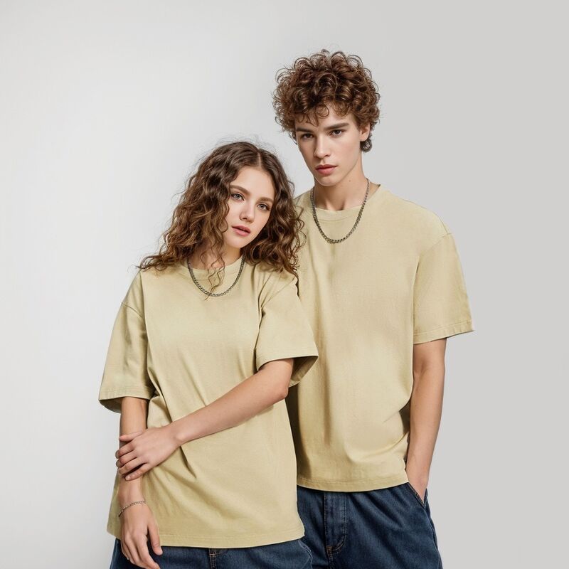 Maßgeschneidertes Herren-T-Shirt, hohe Qualität, schweres Rippstrick-Rundhals-T-Shirt für Herren