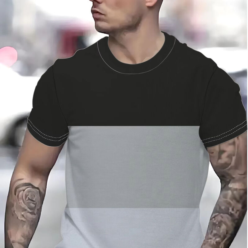 Doppel Zauber-T-Shirt für Männer Polyester schnell trocknen Komfortabel Custom Sublimation Logo Fitnessstudio Sport T-Shirt für Männer