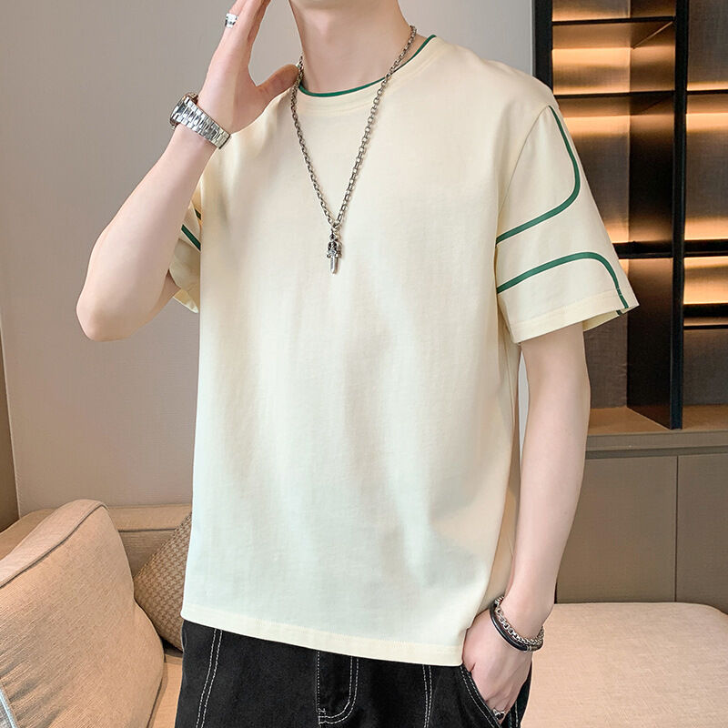 OEM kundenspezifisches Logo Stickerei bedrucktes Design für Herren Kurzarm-T-Shirt mit lockerem Oberteil Sommer Halbarm-T-Shirt