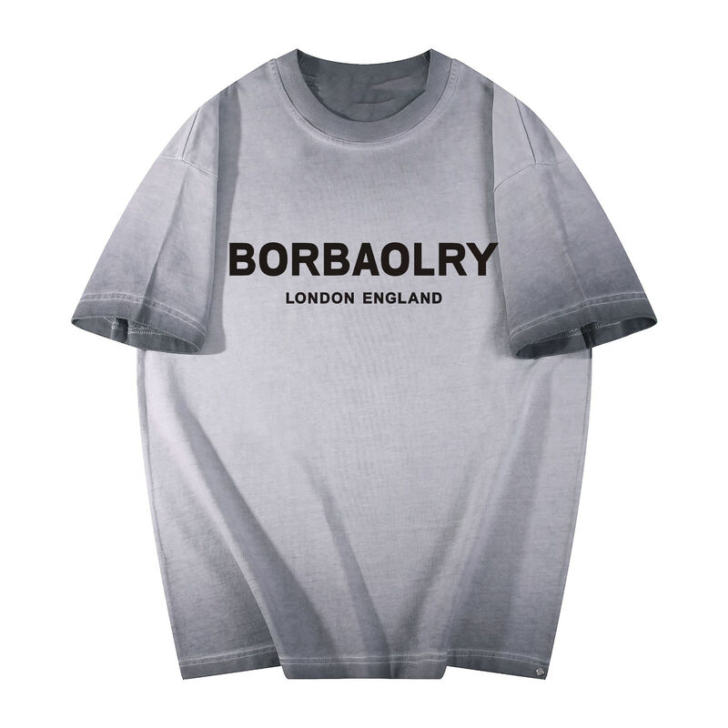 Hot Custom Männer T-Shirt Waschen zum Alten Stil Großformat Shirt Custom Logo Drucken Mode Casual Kurzärme Shirt