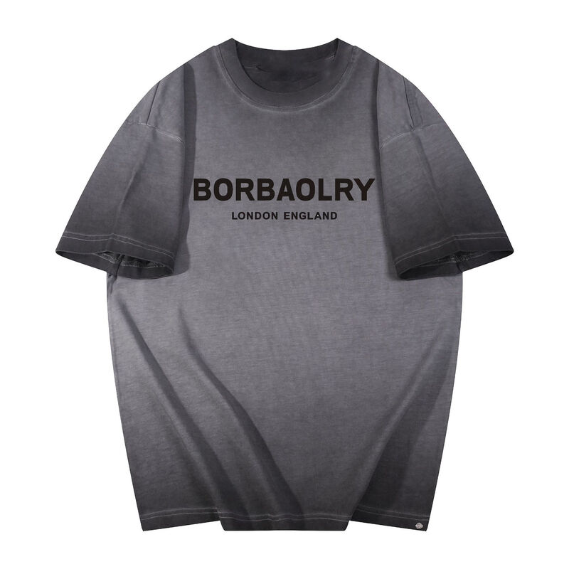 Hot Custom Männer T-Shirt Waschen zum Alten Stil Großformat Shirt Custom Logo Drucken Mode Casual Kurzärme Shirt