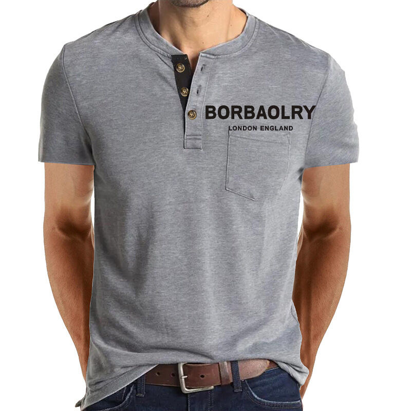 Warm verkaufte T-Shirts mit kurzen Ärmeln Kausal T-Shirt Baumwolle Anpassung schnell trocknen 3 Knopf T-Shirts für Männer