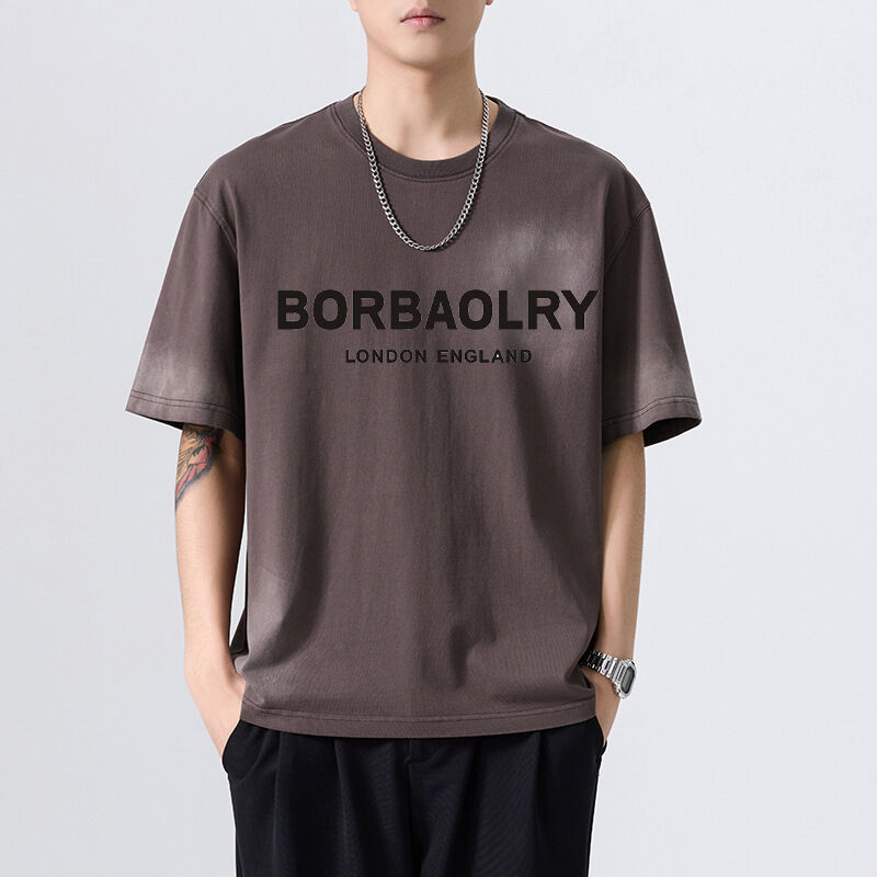 Großhandel Unisex Baumwoll-T-Shirt 280 Gsm Vintage Säure Waschen Custom Dtg Druck Schwergewichts Streetwear für Männer T-Shirt