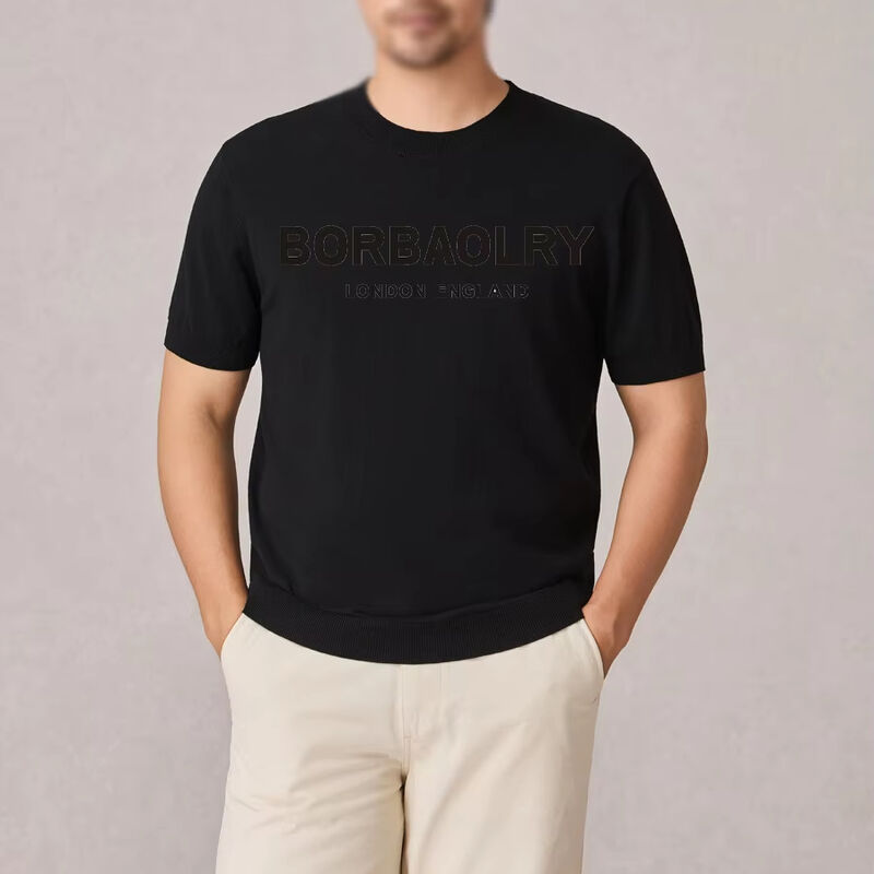 Großhandel Herren Fitness Laufen Schnelltrocknendes T-Shirt mit individuellem Druck, schlicht, unifarben, Sport, formell, gestrickter Stil