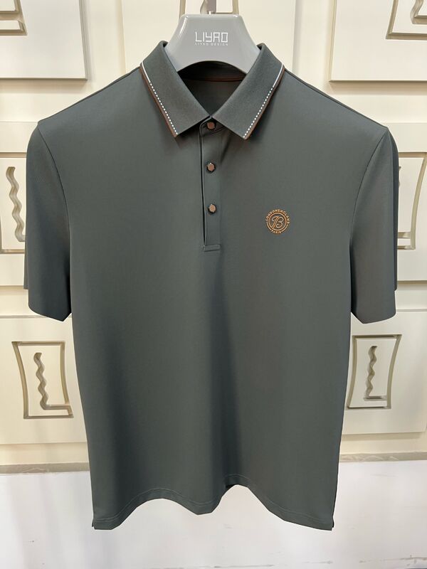 Luxus-Männer-Polo-Shirts. Minimalistisches Design mit Kontrastkragen, hochwertige Verarbeitung Männer-T-Shirts Beruf T-Shirt-Fabrik