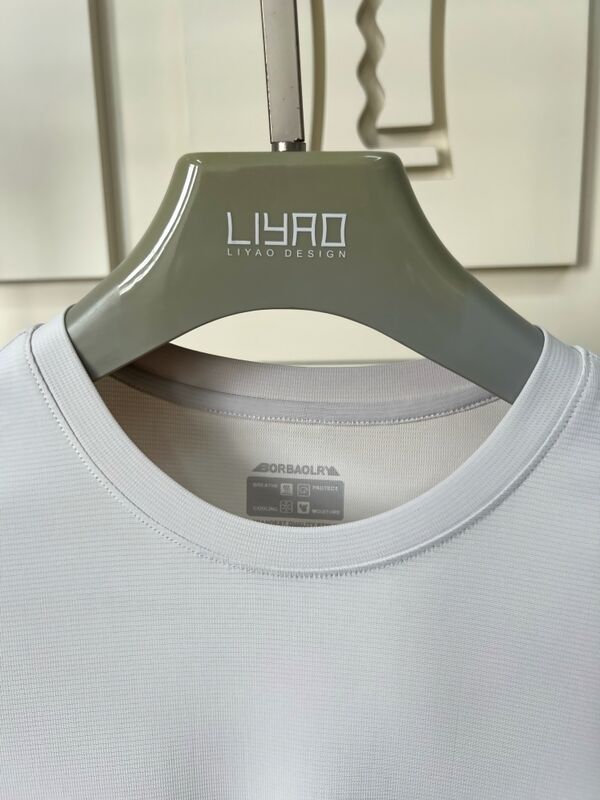 Herren Sportbekleidung Hellgraues Kurzarm-Oberteil & Hose, Atmungsaktives & Bequemes T-Shirt für Herren