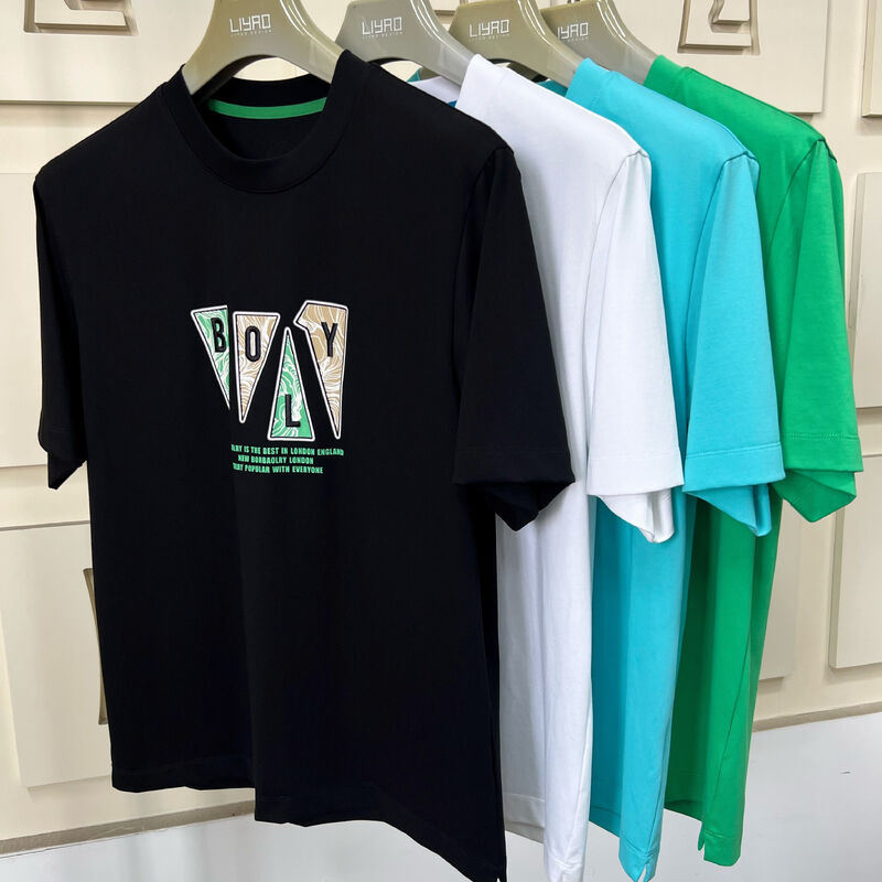 Manns Crew Hals Kurzärme T-Shirts, Trendy Grafikdruck und Stickerei T-Shirts Mehrfarbiges Casual 100% Baumwoll-T-Shirt für Männer