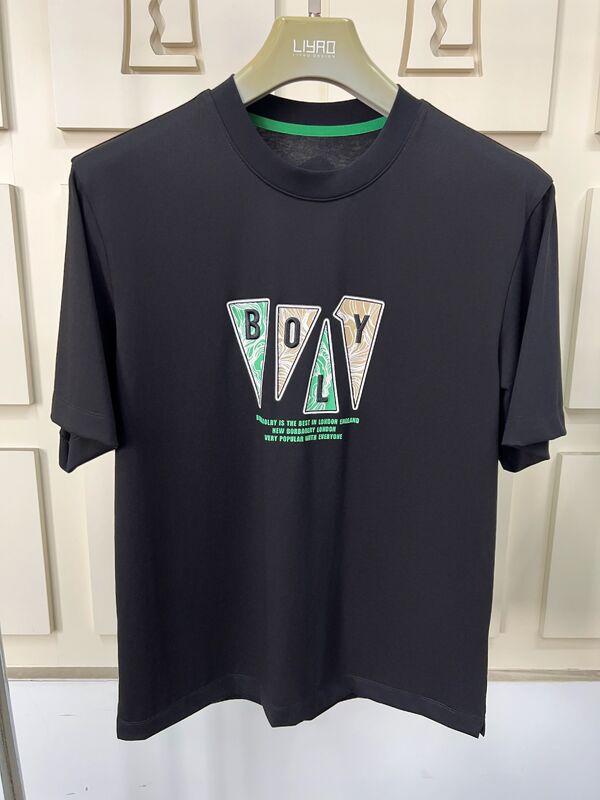 Manns Crew Hals Kurzärme T-Shirts, Trendy Grafikdruck und Stickerei T-Shirts Mehrfarbiges Casual 100% Baumwoll-T-Shirt für Männer