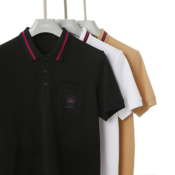 S-4XL Kurzarm-Streifen Light Luxury Casual Schnelltrocknendes Uni-Mode-Golf-Poloshirt Baumwolle Anpassbar
