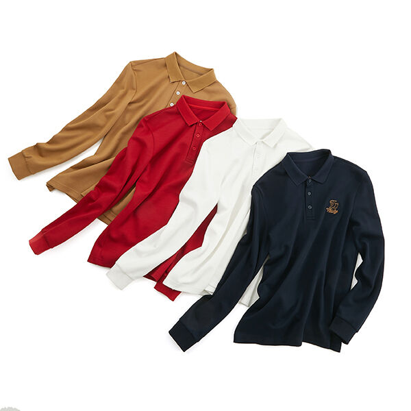 Hohe Elastizität Hautfreundliches Mode Einfaches Baumwoll Langarm Bekleidung T-Shirts Herrenbekleidung Poloshirts Hohe Qualität